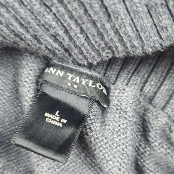 Ann Taylor Turtleneck Sweater Dress in Charcoal Grey Large - Picture 3 of 7